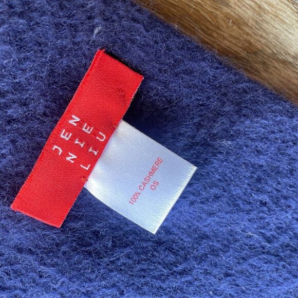 Jennie‎ Liu 100% Cashmere Scarf Blue Fringe 60x12 - Picture 3 of 5